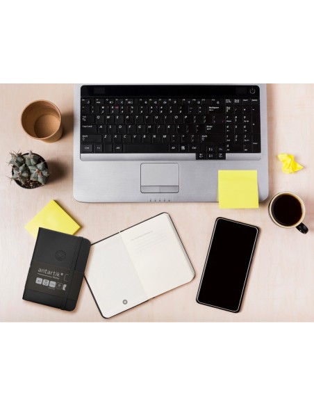 Cuaderno con gomilla antartik notes tapa dura a7 hojas lisas negro 80 hojas 80 gr fsc