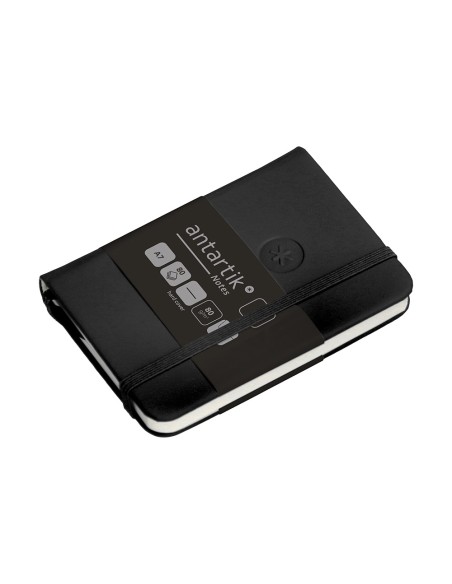 Cuaderno con gomilla antartik notes tapa dura a7 hojas lisas negro 80 hojas 80 gr fsc