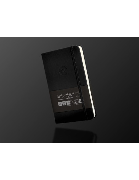 Cuaderno con gomilla antartik notes tapa dura a6 hojas rayas negro 100 hojas 80 gr fsc