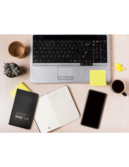 Cuaderno con gomilla antartik notes tapa dura a6 hojas lisas negro 100 hojas 80 gr fsc
