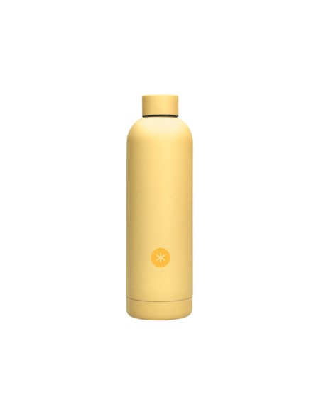Botella portaliquidos antartik isotermica acero inoxidable libre de bpa color amarillo 500 ml