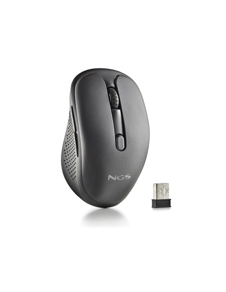 Raton ngs evo rust optico 800/1200/1600 dpi inalambrico 5 botones teclas silenciosas receptor usb 2,4 ghz negro