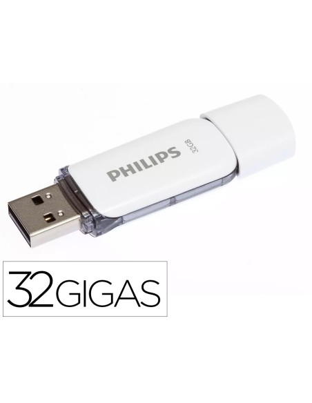Memoria usb philips flash usb 2.0 32gb snow grey