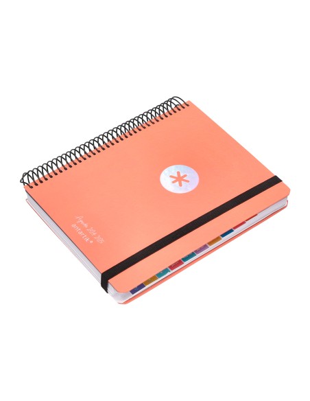 Agenda escolar antartik año 24 - 25 curso coleccion minimal orange día página a5