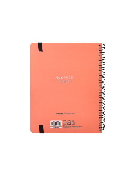 Agenda escolar antartik año 24 - 25 curso coleccion minimal orange día página a5