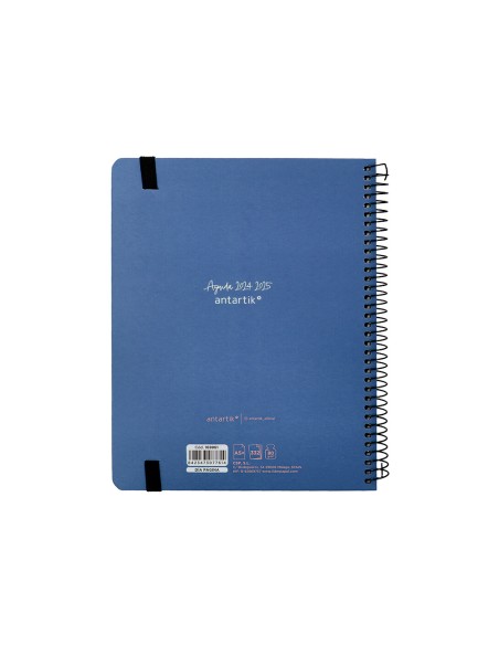 Agenda escolar antartik año 24 - 25 curso coleccion minimal blue día página a5