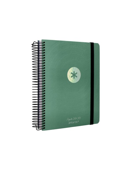 Agenda escolar antartik año 24 - 25 curso coleccion minimal green día página a5