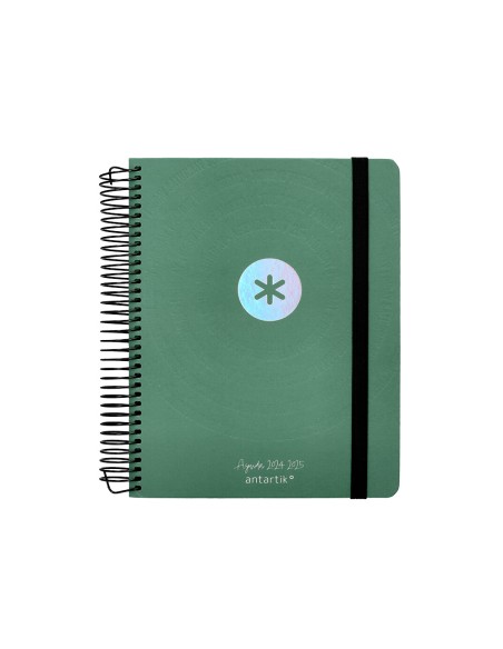 Agenda escolar antartik año 24 - 25 curso coleccion minimal green día página a5