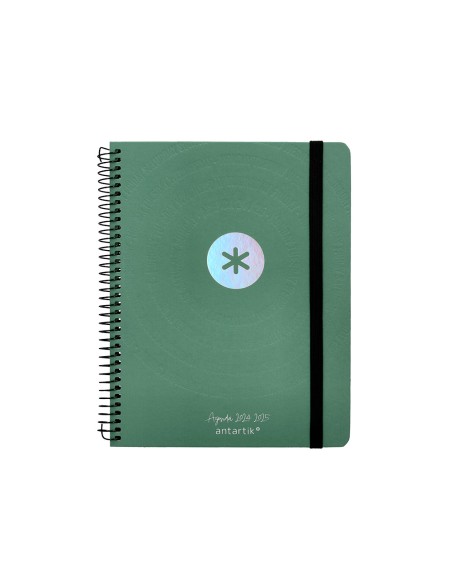 Agenda escolar antartik año 24 - 25 curso coleccion minimal green semana vista a5