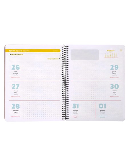 Agenda escolar antartik año 24 - 25 curso coleccion minimal surtido semana vista a5