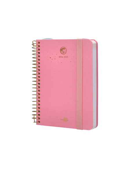 Agenda escolar liderpapel año 24 - 25 curso classic lines rosa día página a6