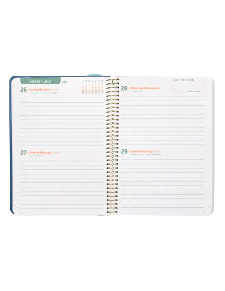 Agenda escolar liderpapel año 24 - 25 curso classic lines azul 2 días página a5