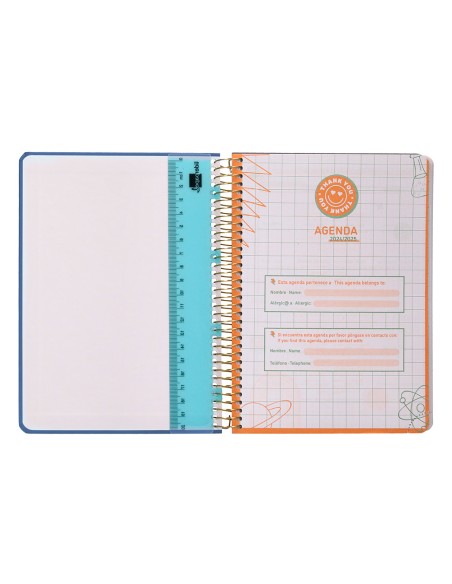 Agenda escolar liderpapel año 24 - 25 curso classic lines azul 2 días página a5
