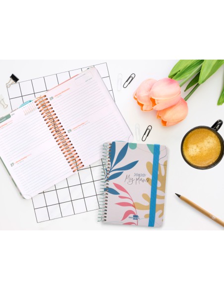 Agenda escolar liderpapel año 24 - 25 curso classic my plans colors 2 días página a6