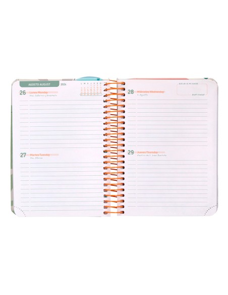 Agenda escolar liderpapel año 24 - 25 curso classic my plans colors 2 días página a6
