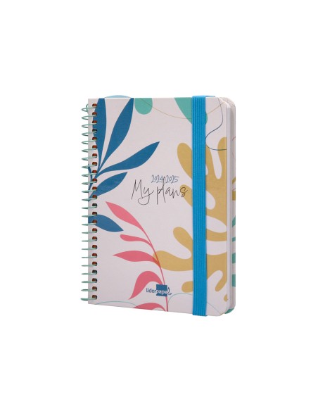 Agenda escolar liderpapel año 24 - 25 curso classic my plans colors 2 días página a6