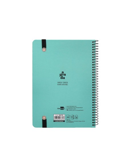 Agenda escolar liderpapel año 24 - 25 curso classic menta 2 días página a5