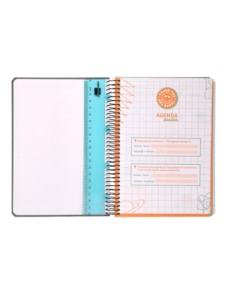 Agenda escolar liderpapel año 24 - 25 curso classic negro 2 días página a5