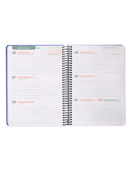 Agenda escolar liderpapel año 24 - 25 curso classic azul 2 días página a5