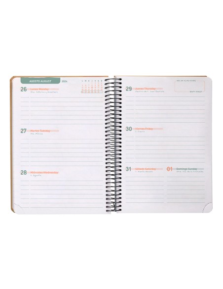 Agenda escolar liderpapel año 24 - 25 curso classic amarillo 2 días página a5