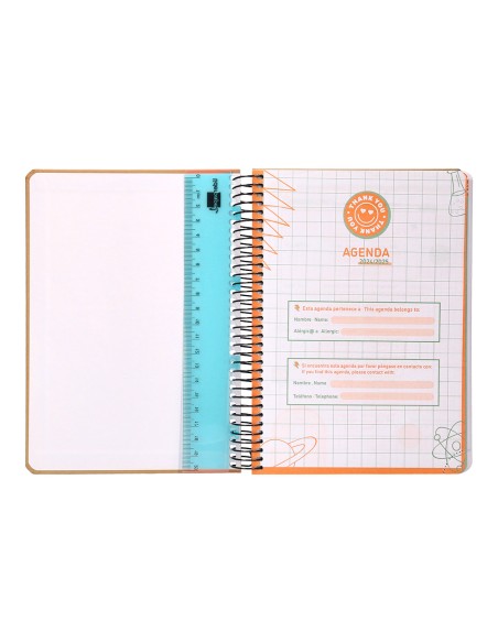 Agenda escolar liderpapel año 24 - 25 curso classic amarillo 2 días página a5