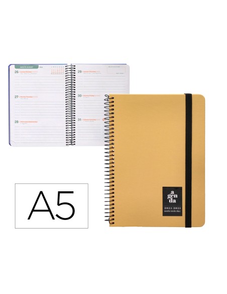 Agenda escolar liderpapel año 24 - 25 curso classic amarillo 2 días página a5
