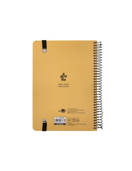 Agenda escolar liderpapel año 24 - 25 curso classic amarillo día página a5