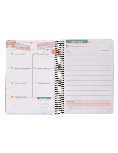Agenda escolar liderpapel año 24 - 25 curso basic negro día página a5