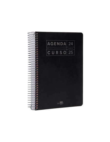 Agenda escolar liderpapel año 24 - 25 curso basic negro día página a5