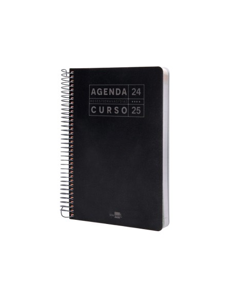Agenda escolar liderpapel año 24 - 25 curso basic negro día página a5