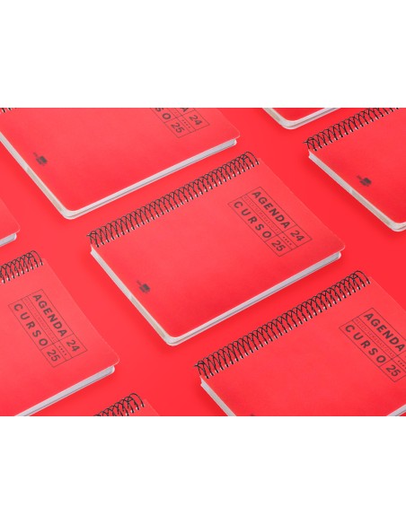 Agenda escolar liderpapel año 24 - 25 curso basic rojo día página a5
