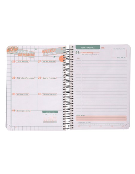 Agenda escolar liderpapel año 24 - 25 curso basic rojo día página a5