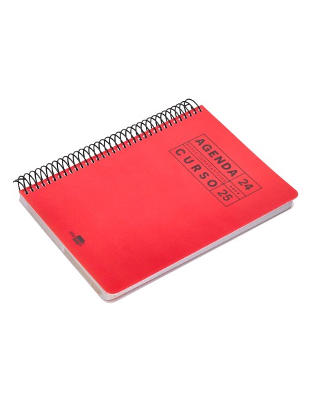 Agenda escolar liderpapel año 24 - 25 curso basic rojo día página a5