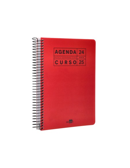 Agenda escolar liderpapel año 24 - 25 curso basic rojo día página a5