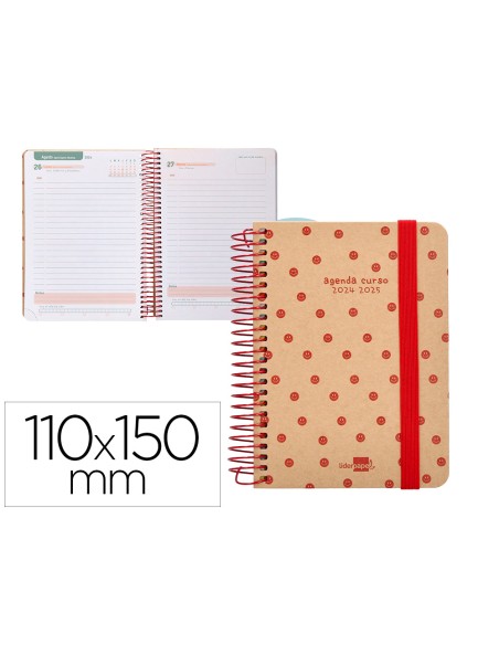 Agenda escolar liderpapel año 24 - 25 escolar classic smile día página a6 tetra