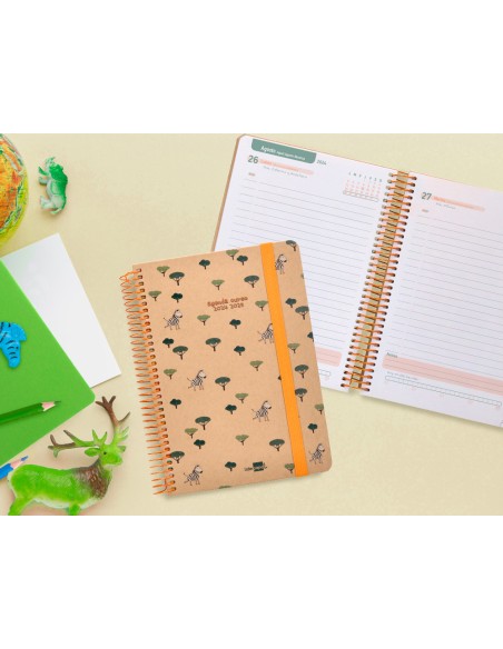 Agenda escolar liderpapel año 24 - 25 escolar classic zebra día página a5 tetra