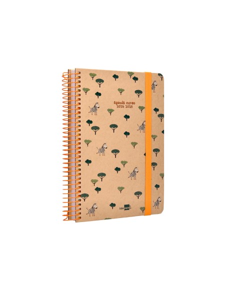 Agenda escolar liderpapel año 24 - 25 escolar classic zebra día página a5 tetra