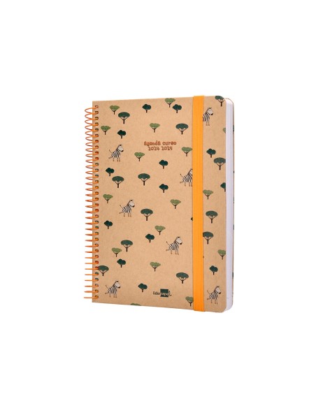 Agenda escolar liderpapel año 24 - 25 escolar classic zebra día página a5 tetra