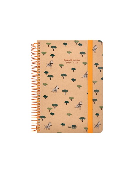 Agenda escolar liderpapel año 24 - 25 escolar classic zebra día página a5 tetra