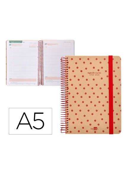 Agenda escolar liderpapel año 24 - 25 escolar classic smile día página a5 tetra