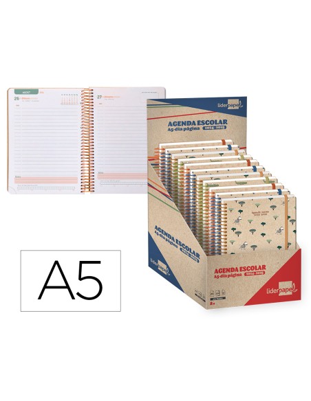 Agenda escolar liderpapel año 24 - 25 escolar classic surtido día página a5 catalán