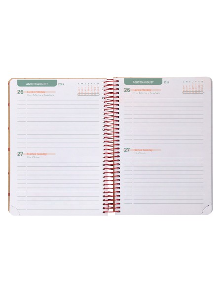 Agenda escolar liderpapel año 24 - 25 escolar classic smile 2 días página a5 papel fsc banda elastica