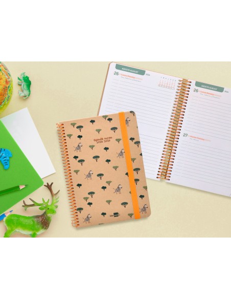 Agenda escolar liderpapel año 24 - 25 escolar classic surtido 2 días página a5 papel fsc banda elastica