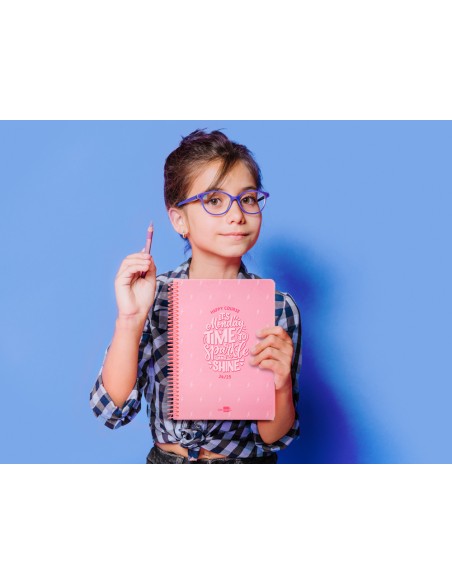Agenda escolar liderpapel año 24 - 25 escolar basic rosa día página a5