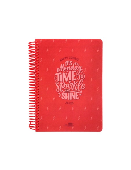 Agenda escolar liderpapel año 24 - 25 escolar basic rojo día página a5