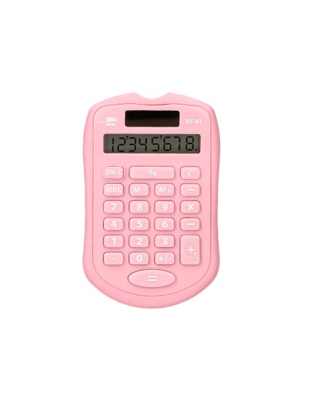 Calculadora liderpapel bolsillo xf44 8 digitos solar y pilas 94x59,5x10,5mm colores azul verde rosa exp de 16