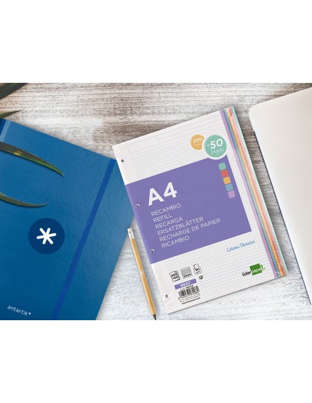 Recambio liderpapel a4 200+50 hojas 90g/m2...
