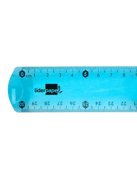 Regla liderpapel plastico flexible 30 cm colores surtidos