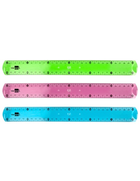 Regla liderpapel plastico flexible 30 cm colores surtidos