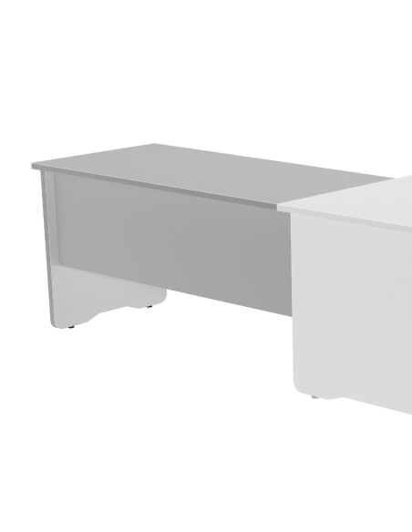 Ala para mesa rocada serie work 60x100 cm derecha o izquierda acabado ab02 aluminio/gris